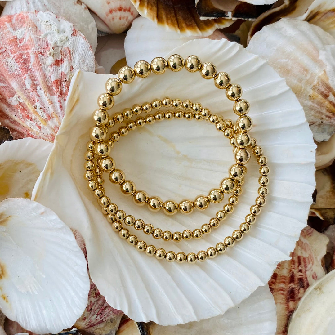 gold filled beaded bracelet