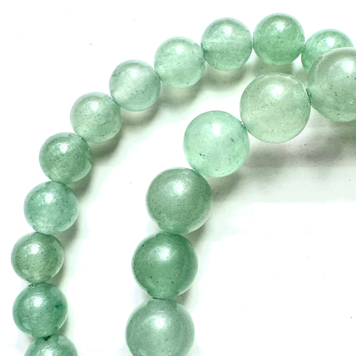 6mm & 8mm Green Aventurine Bracelet Close Up