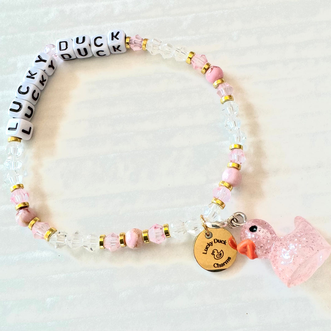 Lucky Duck Pnk Crystal Bracelet