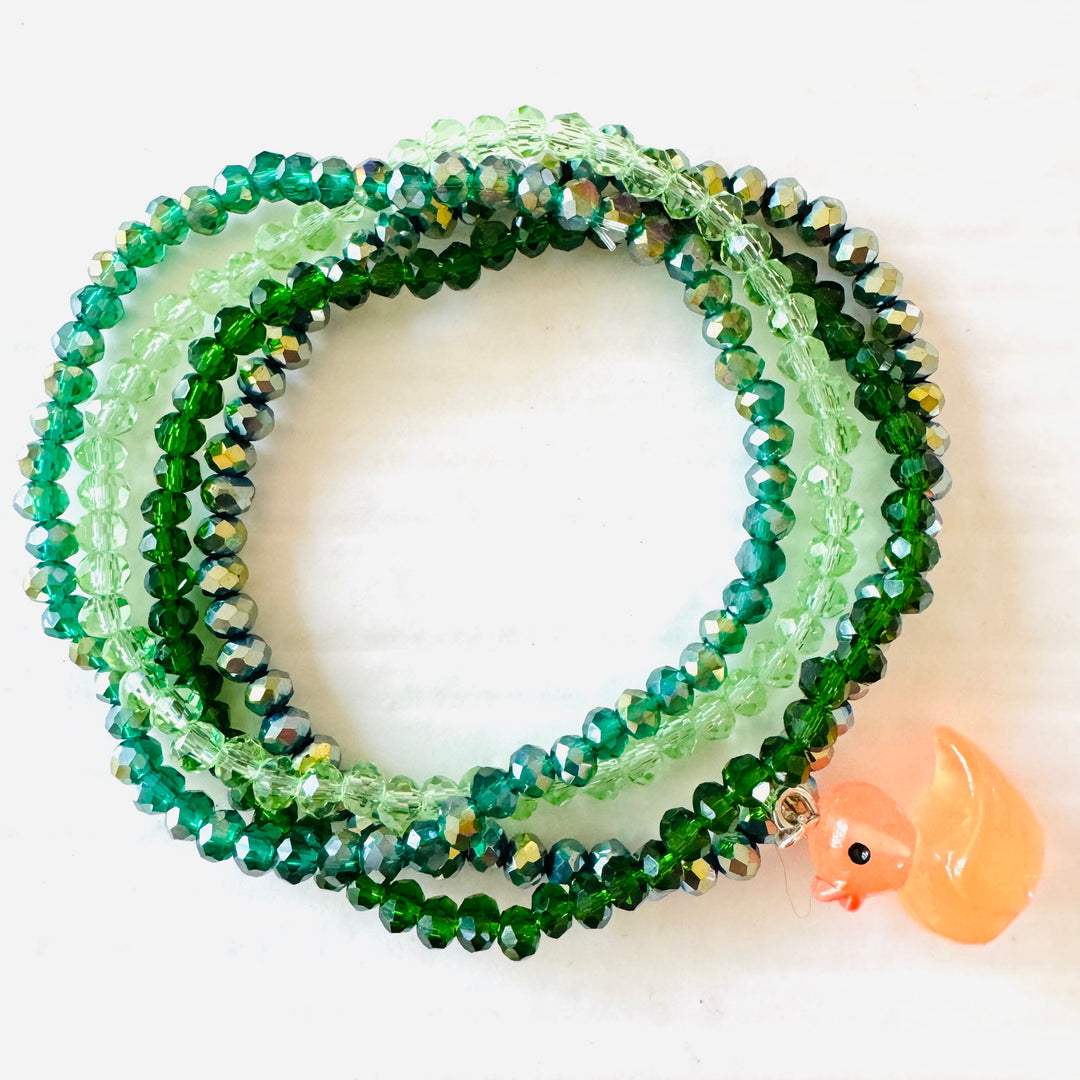Pretty in Green Crystal Bracelet Set of Four