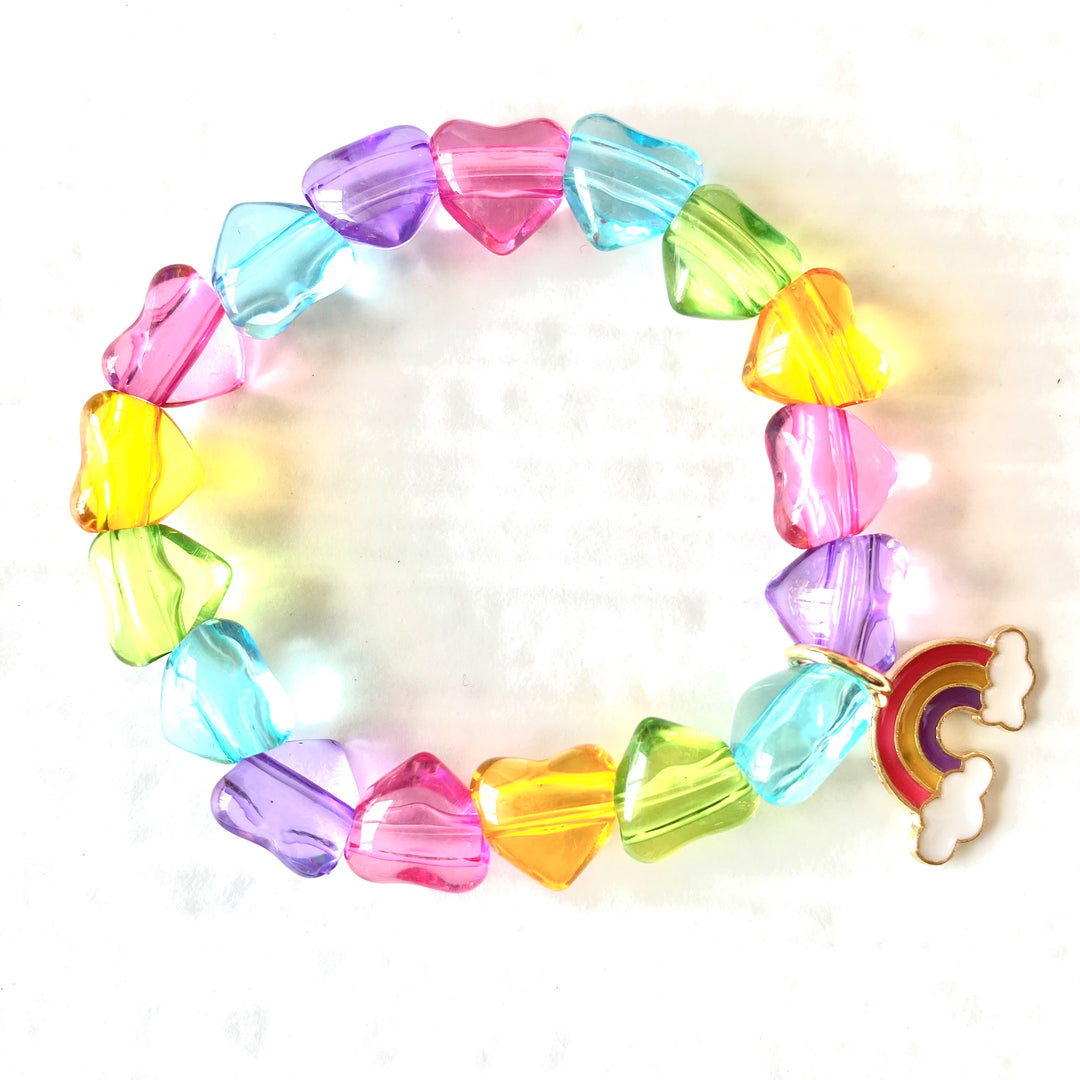 Rainbow Heart Girls Bracelet