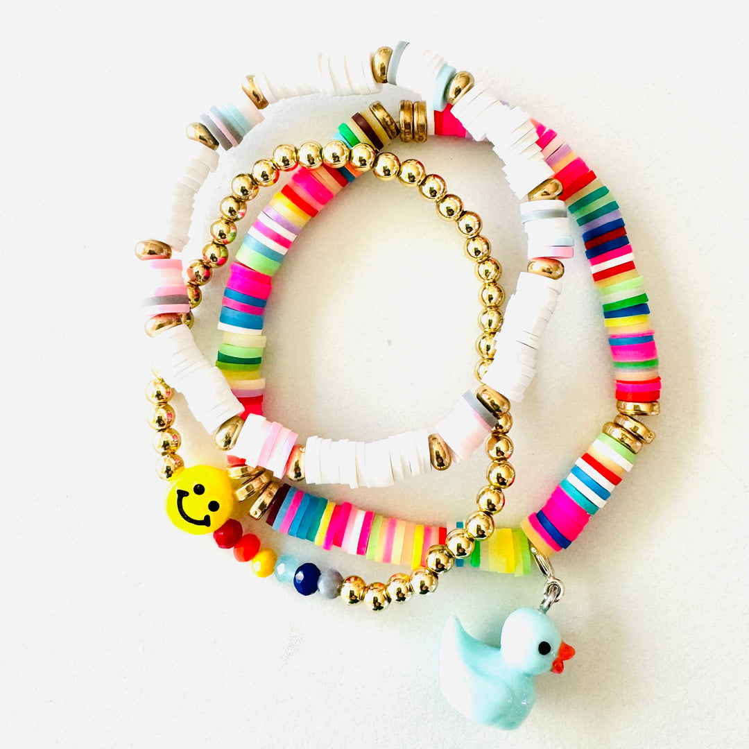 White Polymer Clay Bracelet